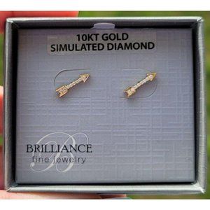 Solid 10K Gold Arrow Stud Earrings
